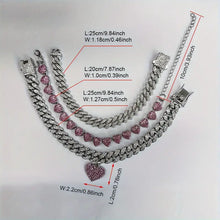 Load image into Gallery viewer, 3pc Heart Pendant Anklet Set
