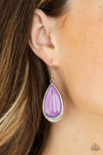 Purple Teardrop Earrings 